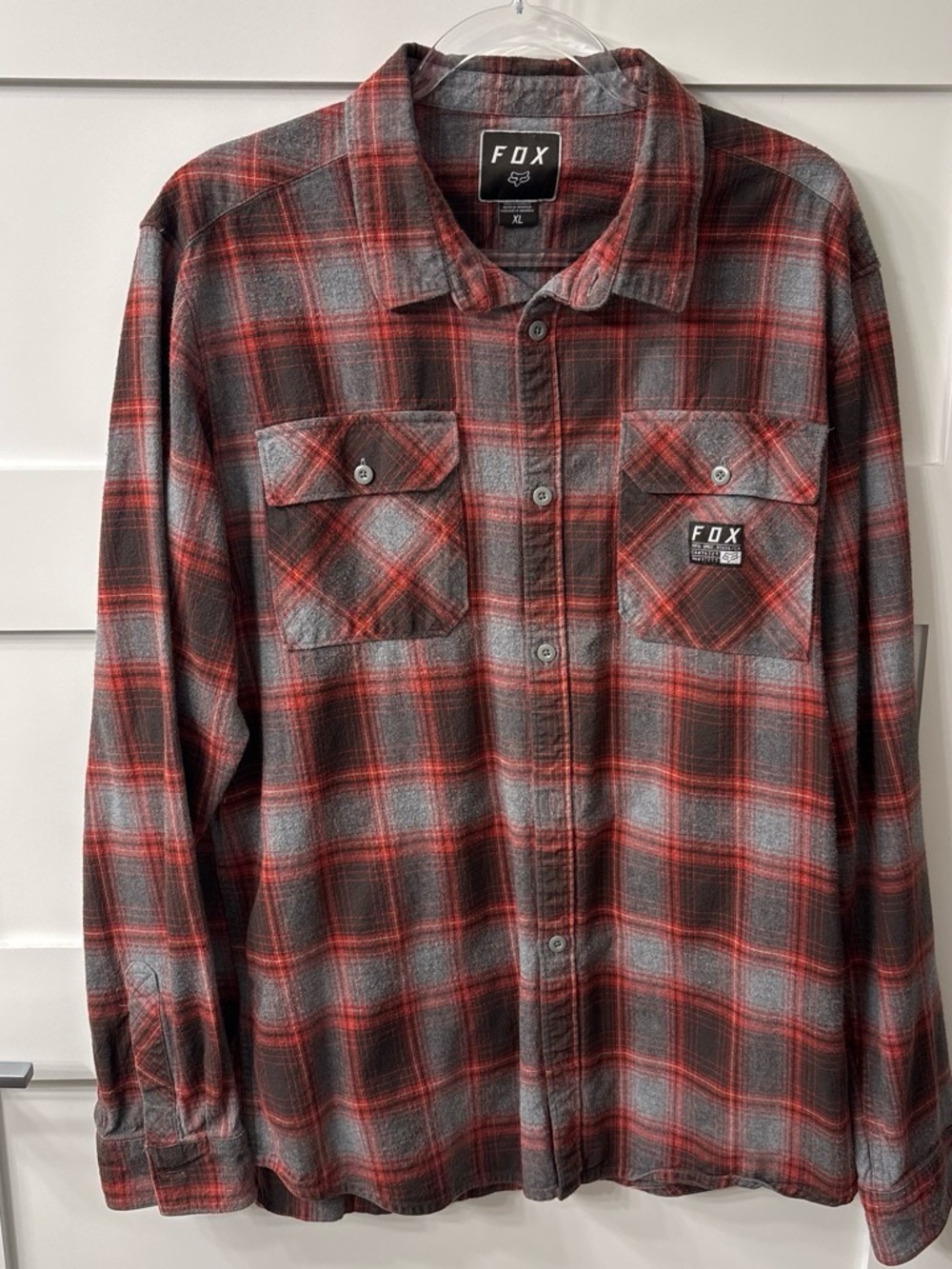 Fox 100% Cotton Plaid Flannel Button-Up  Shirt